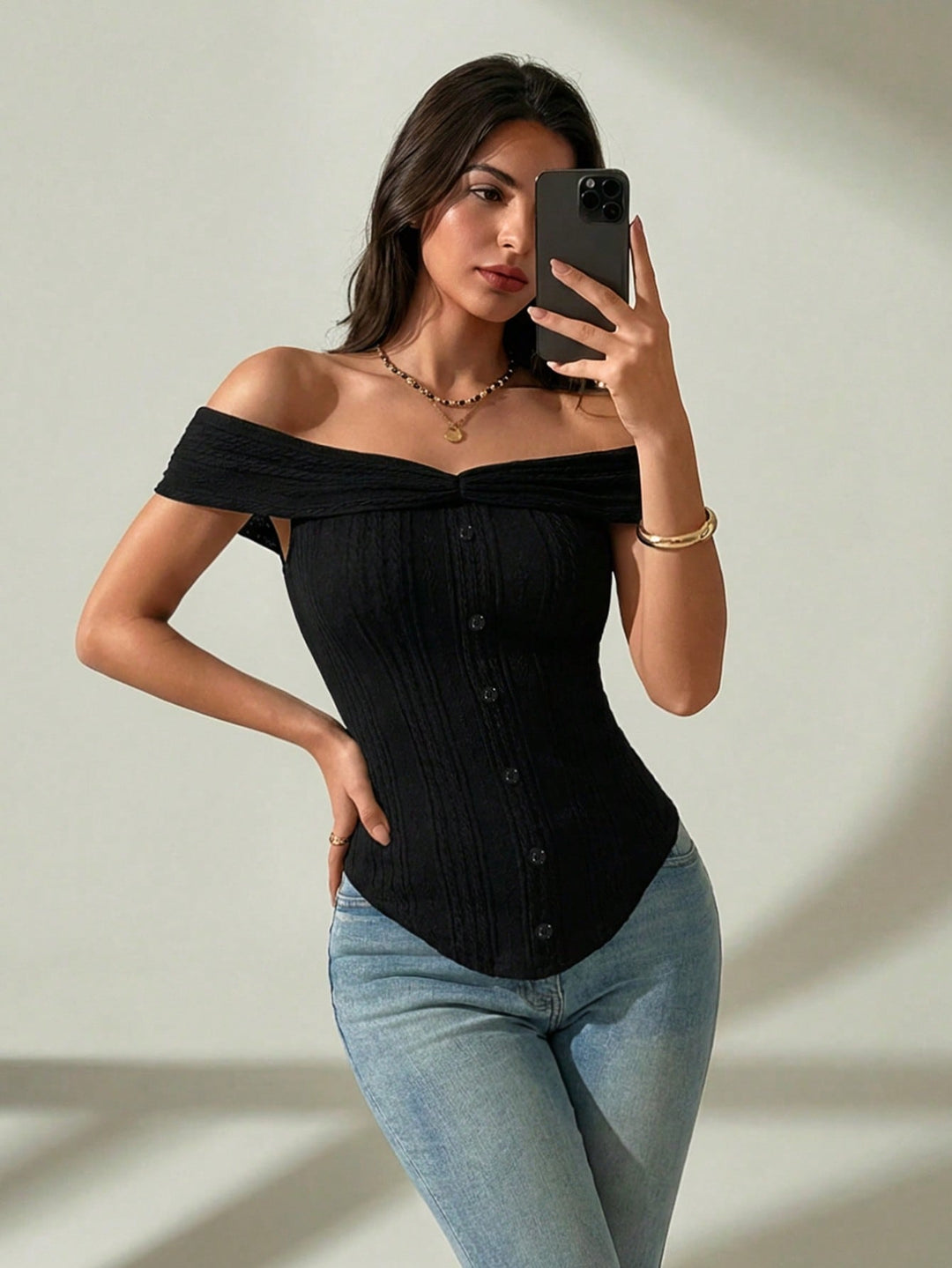 Top SHEIN, negru