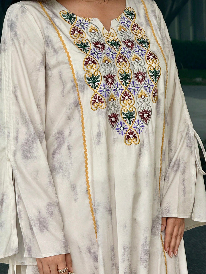 Set caftan și jalabiya SHEIN, kaki