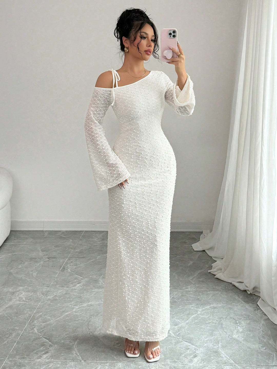 Rochie maxi SHEIN, alb