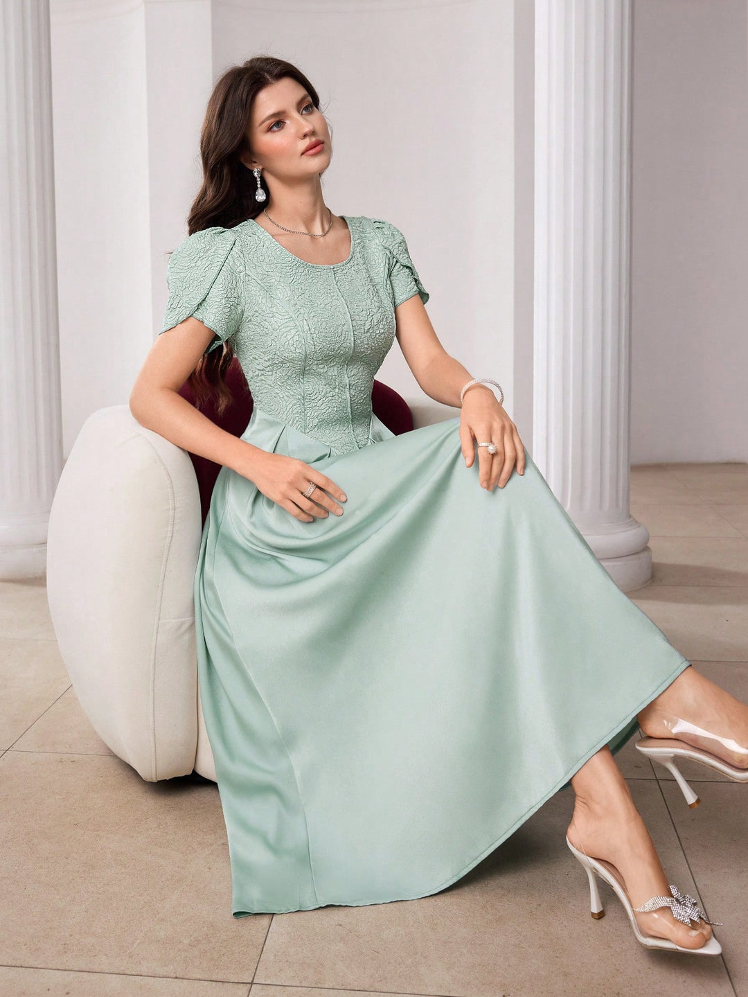 Rochie maxi SHEIN, verde