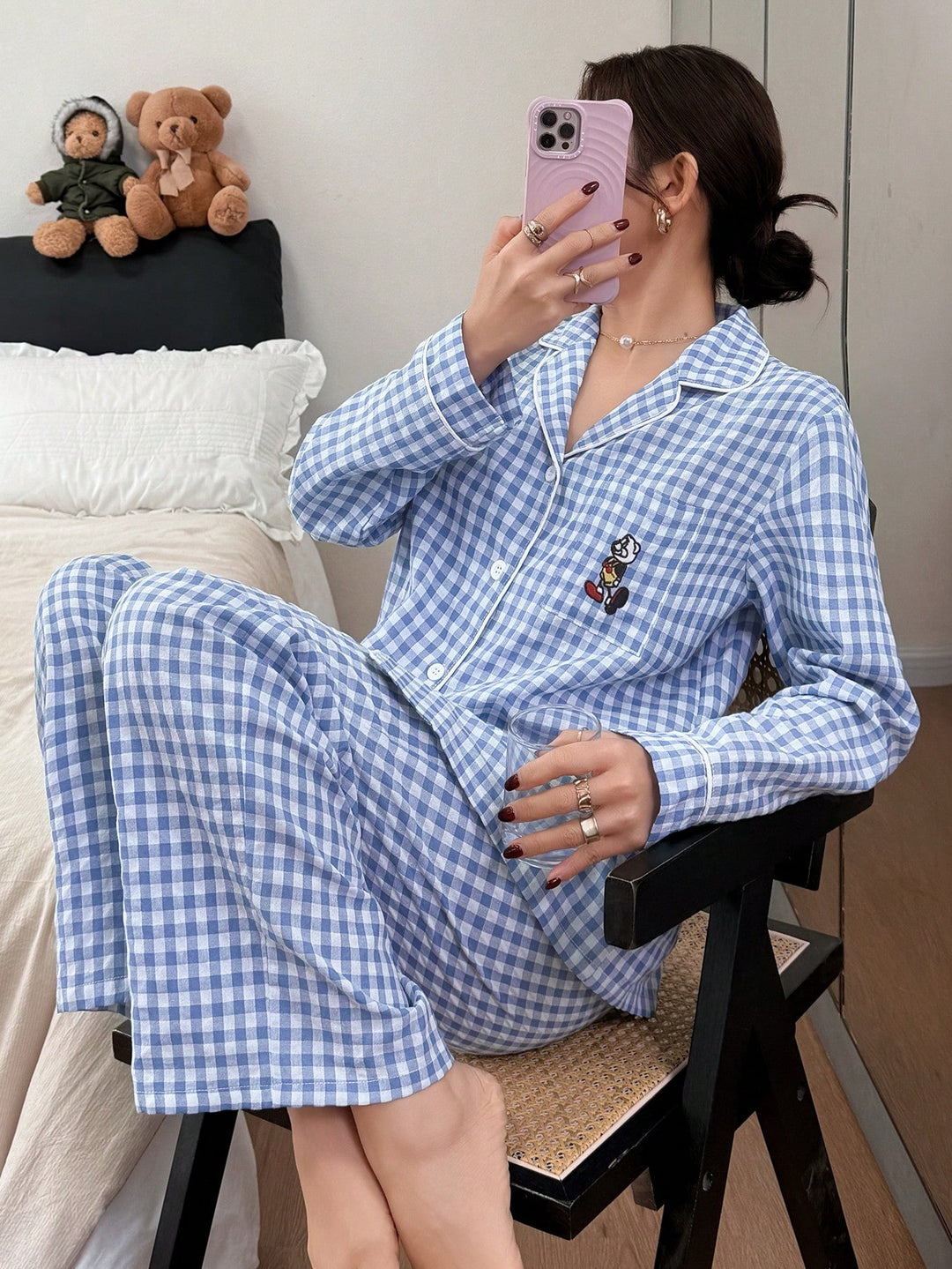 Pijama SHEIN, albastru
