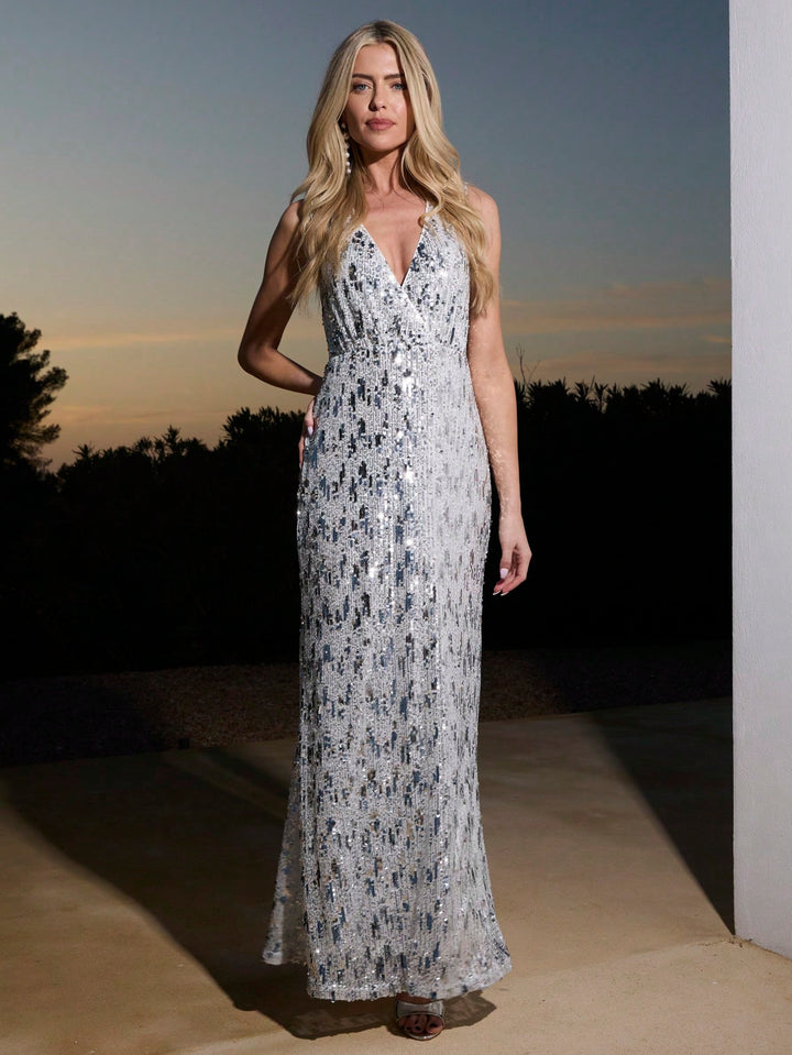 Rochie maxi SHEIN, argintiu