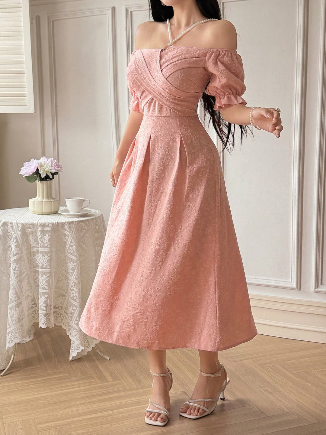 Rochie midi SHEIN, roz