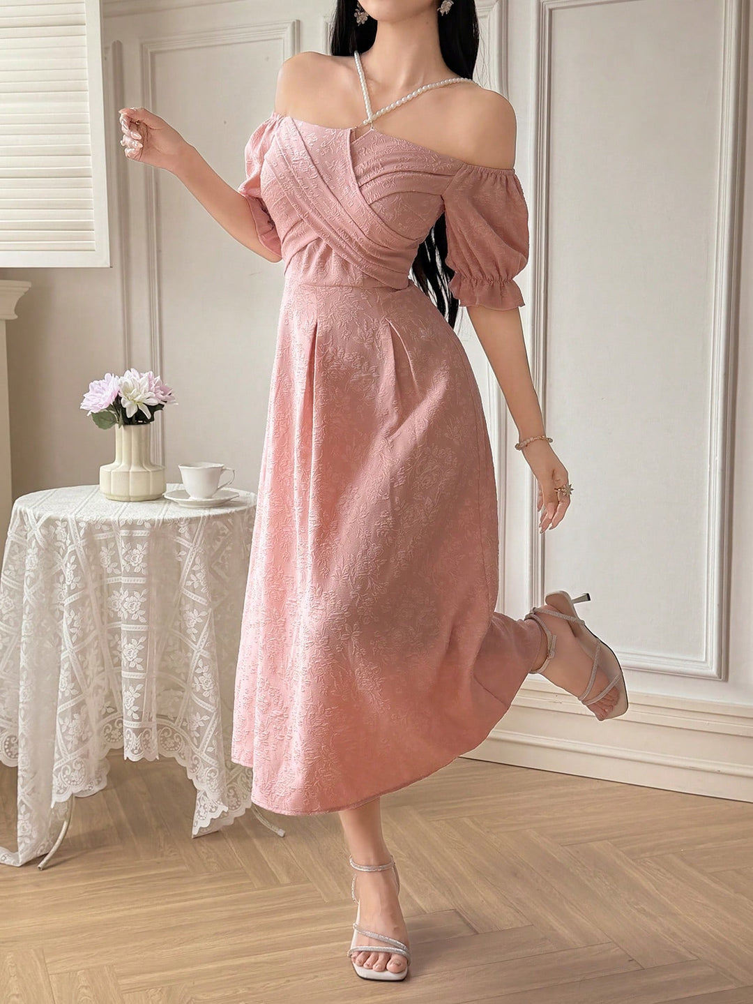Rochie midi SHEIN, roz