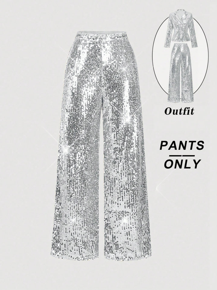 Pantalon SHEIN, argintiu