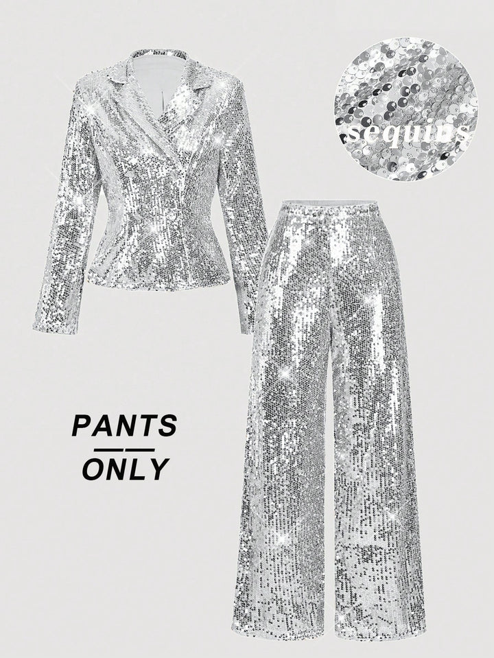 Pantalon SHEIN, argintiu