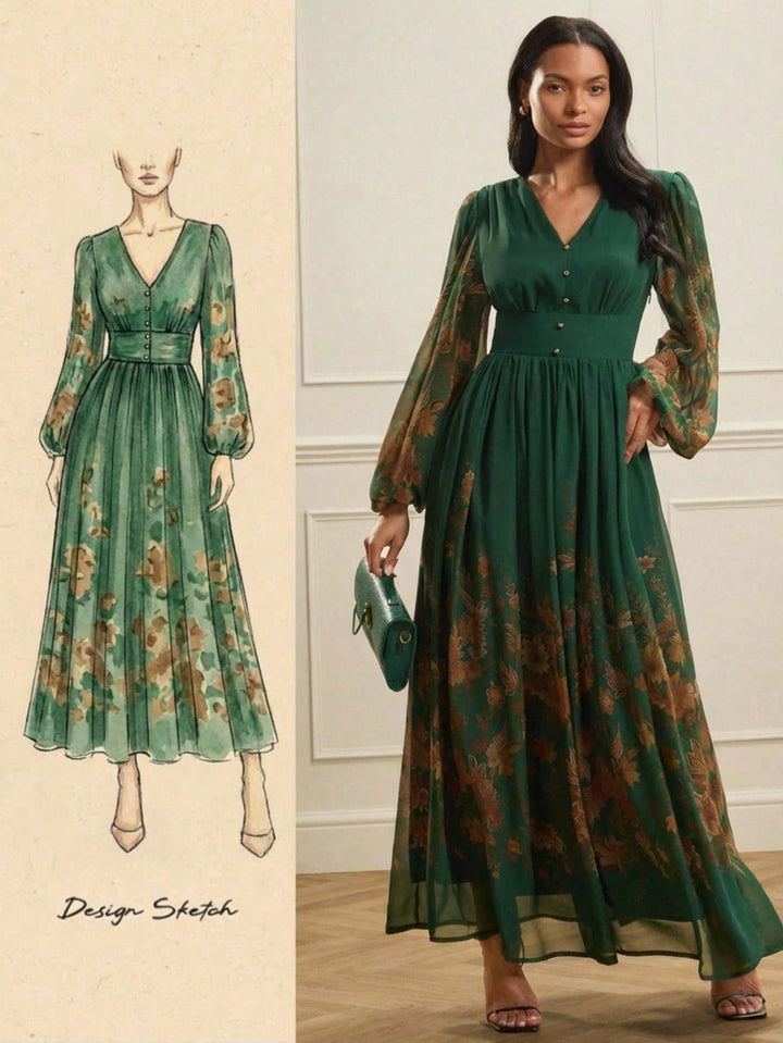 Rochie maxi SHEIN, verde