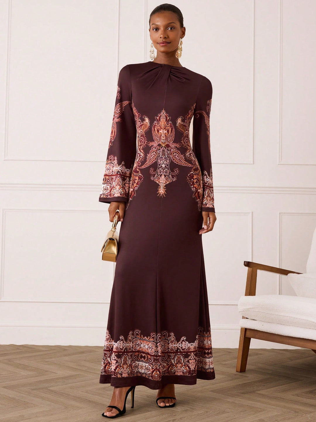 Rochie maxi SHEIN, maro