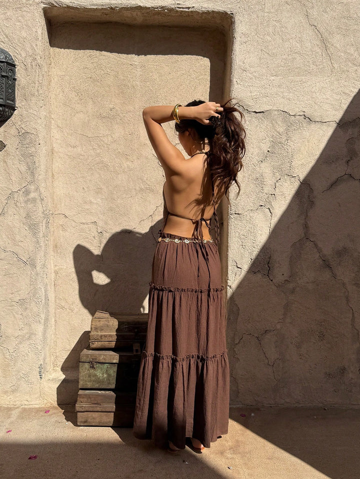 Rochie maxi SHEIN, maro