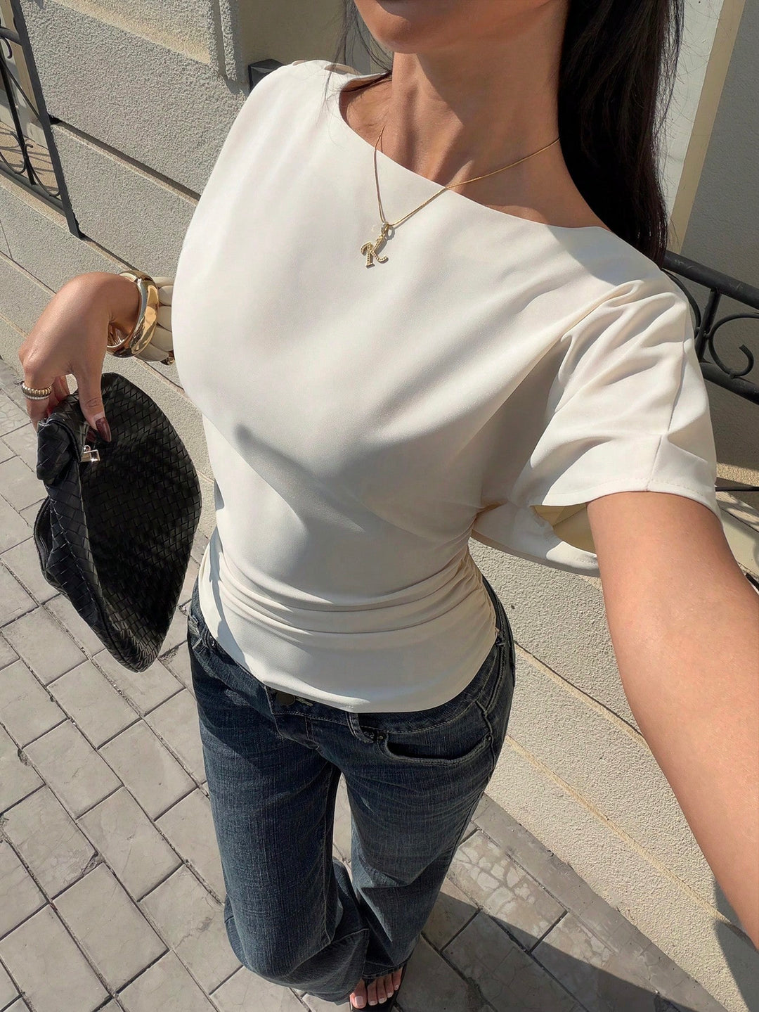 Bluza eleganta cu drapaj SHEIN, roz