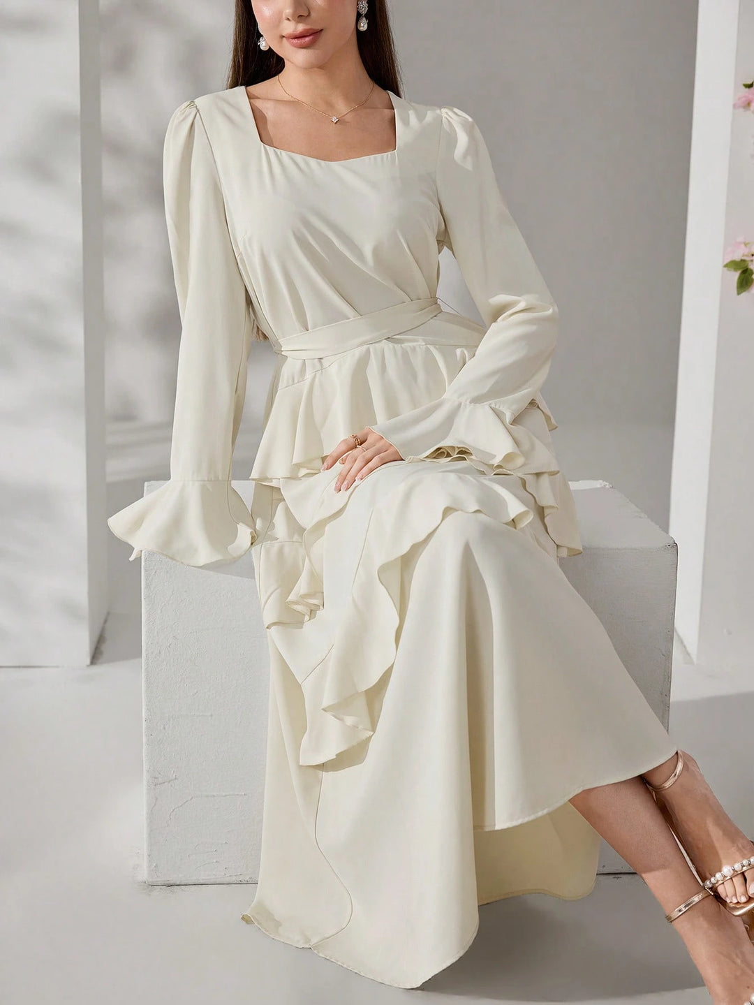 Rochie maxi SHEIN, alb