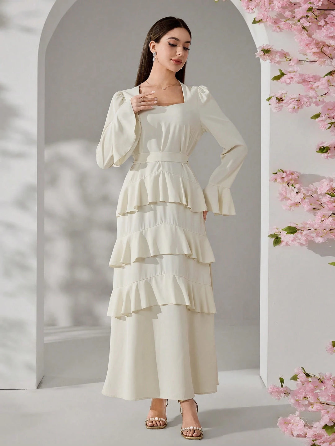 Rochie maxi SHEIN, alb