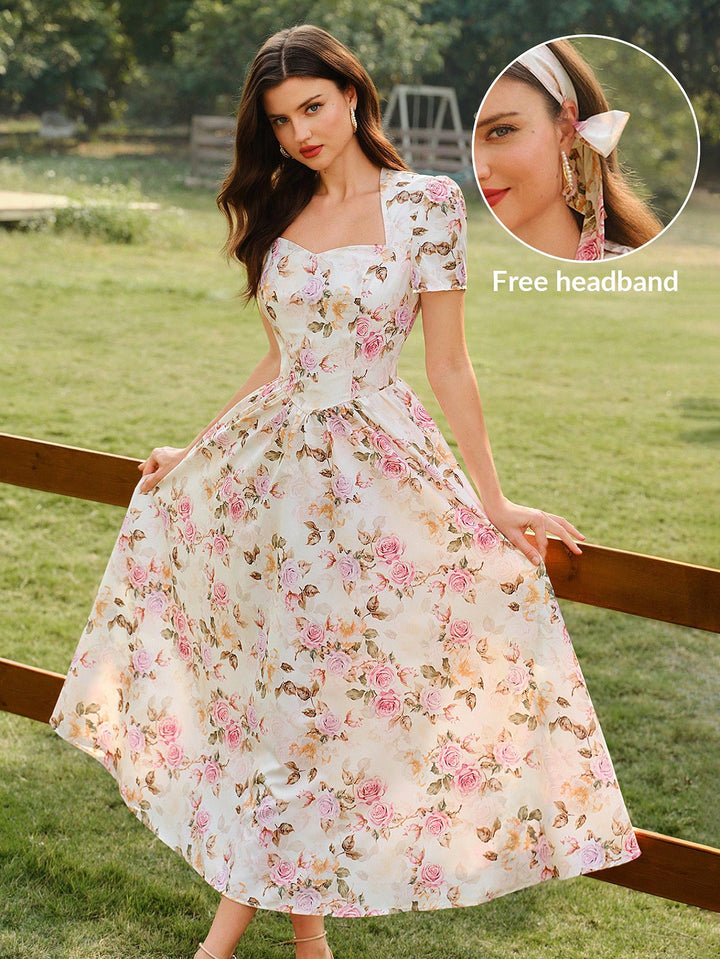 Rochie maxi SHEIN, bej