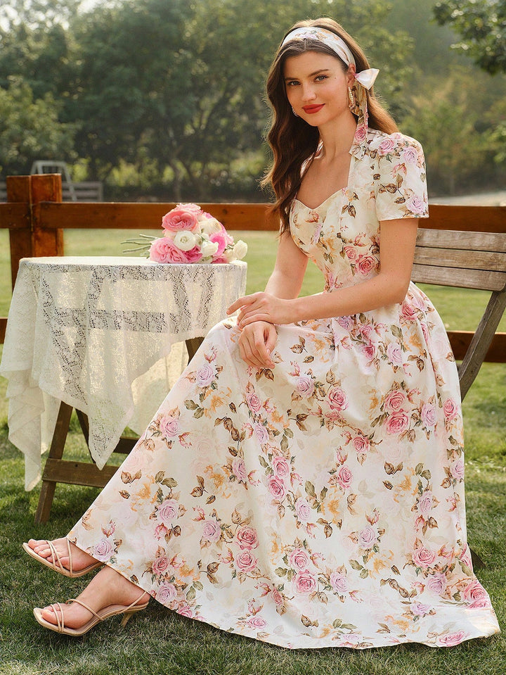 Rochie maxi SHEIN, bej