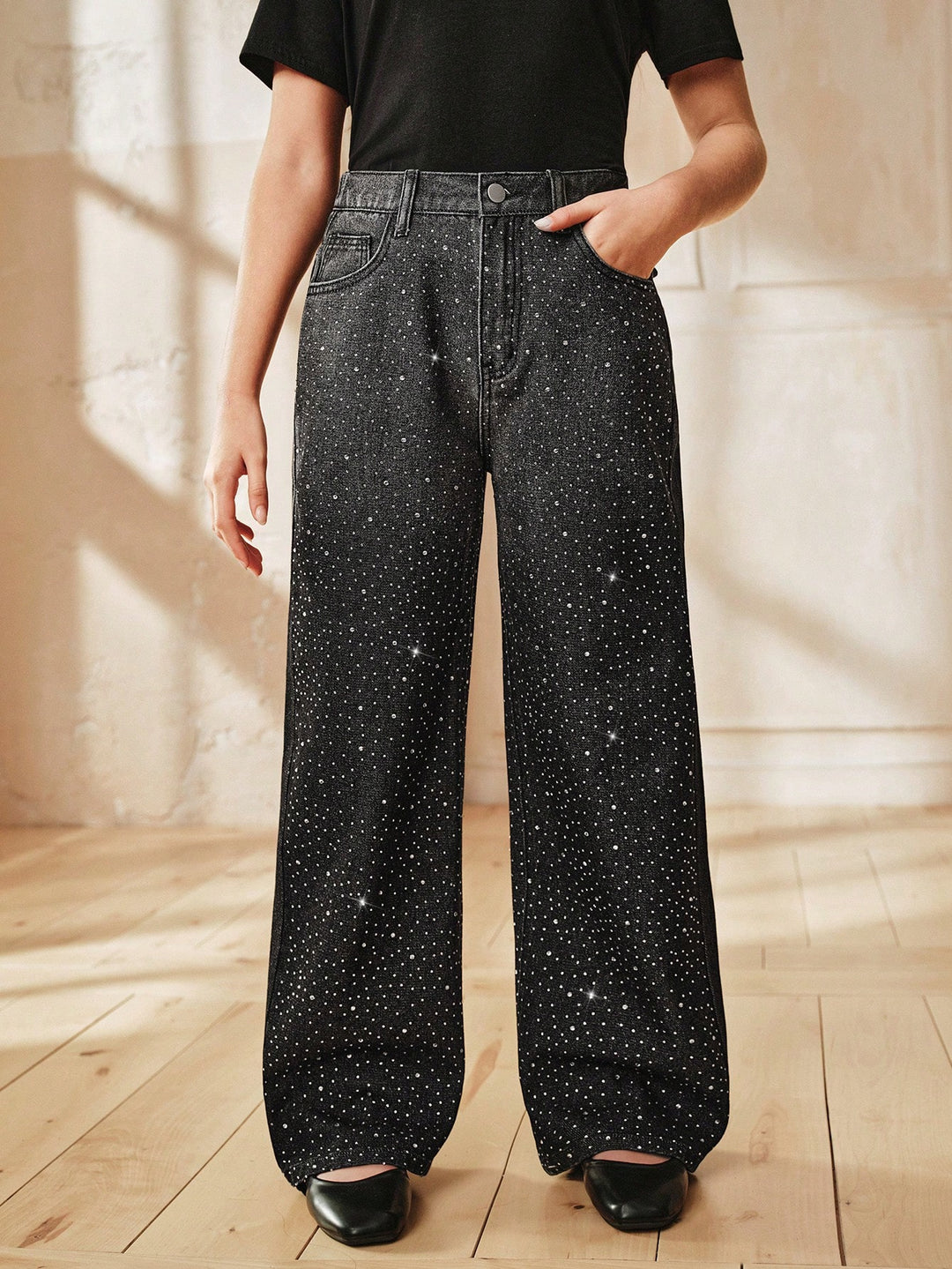 Jeans SHEIN, fekete