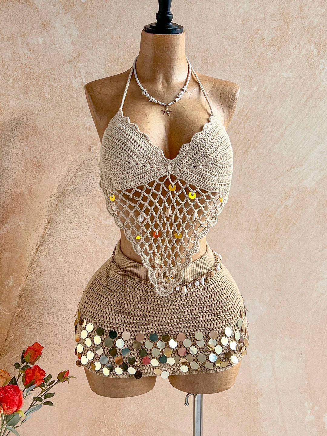 Top tricotat SHEIN, bej