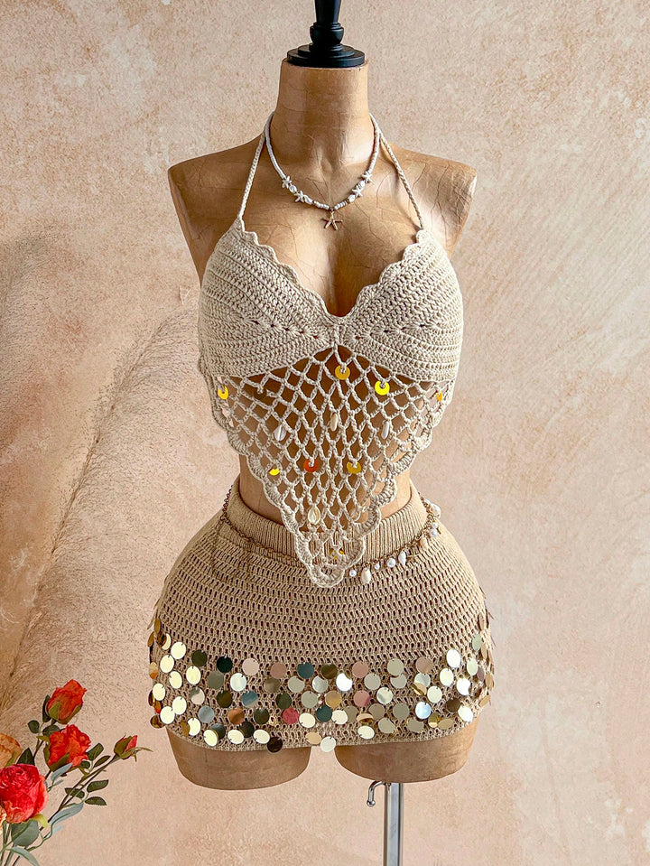 Top tricotat SHEIN, bej