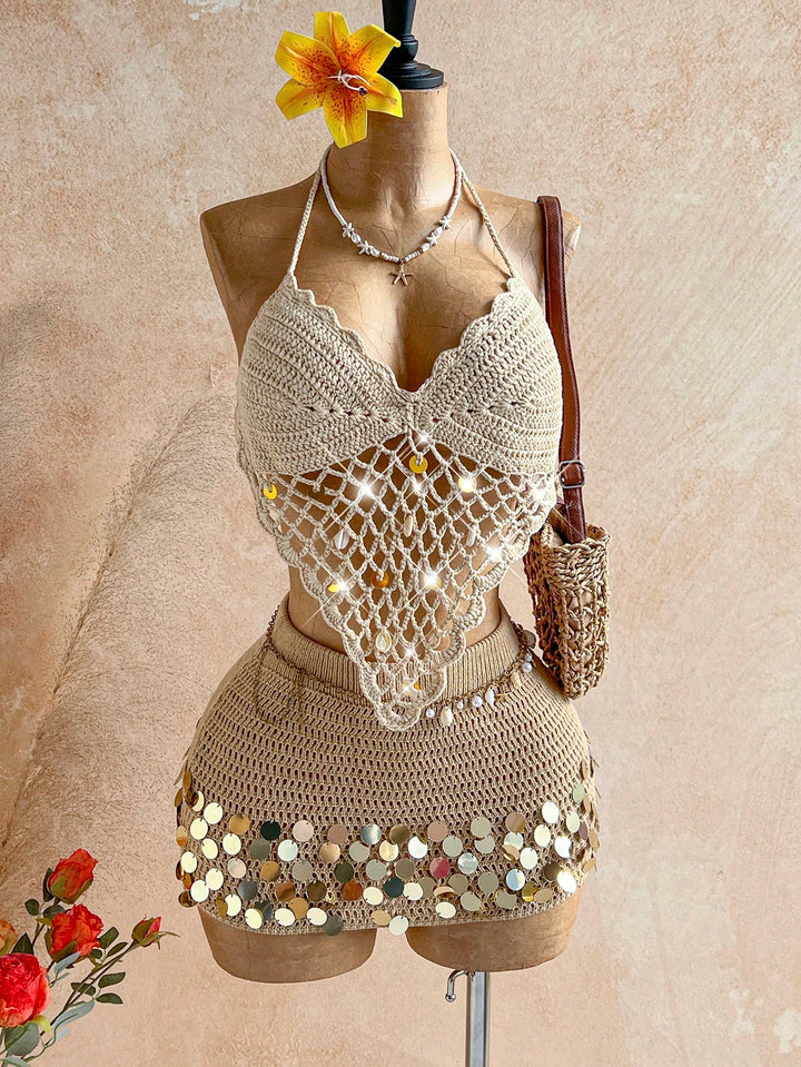 Top tricotat SHEIN, bej