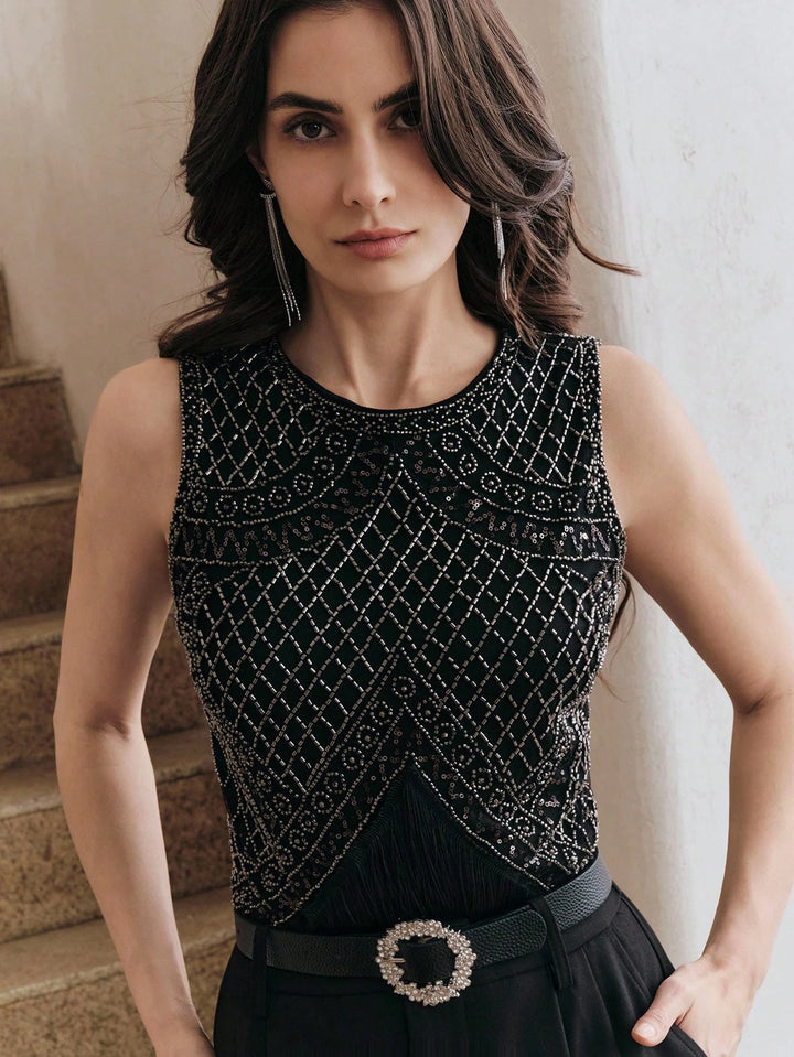 Top SHEIN, negru