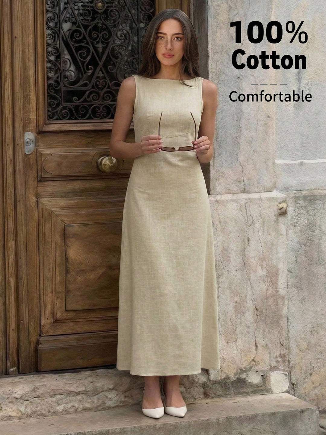 Rochie midi SHEIN, bej