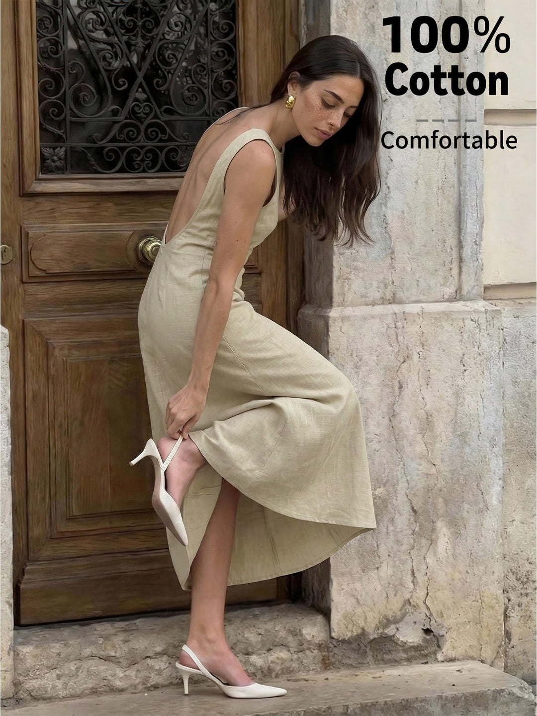 Rochie midi SHEIN, bej