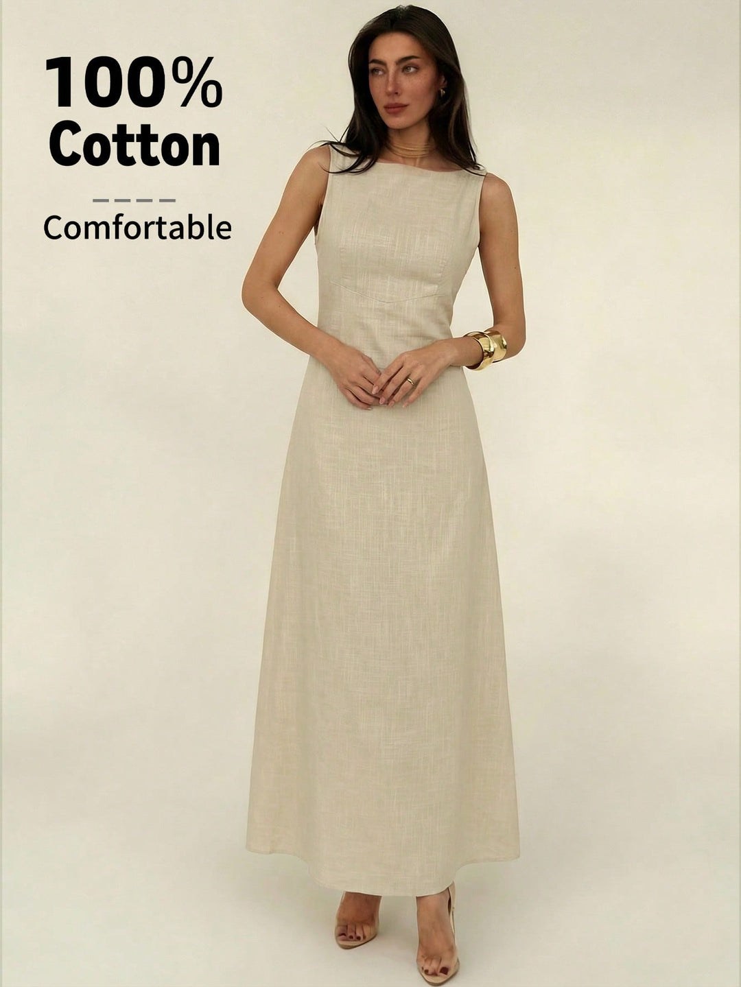 Rochie midi SHEIN, bej
