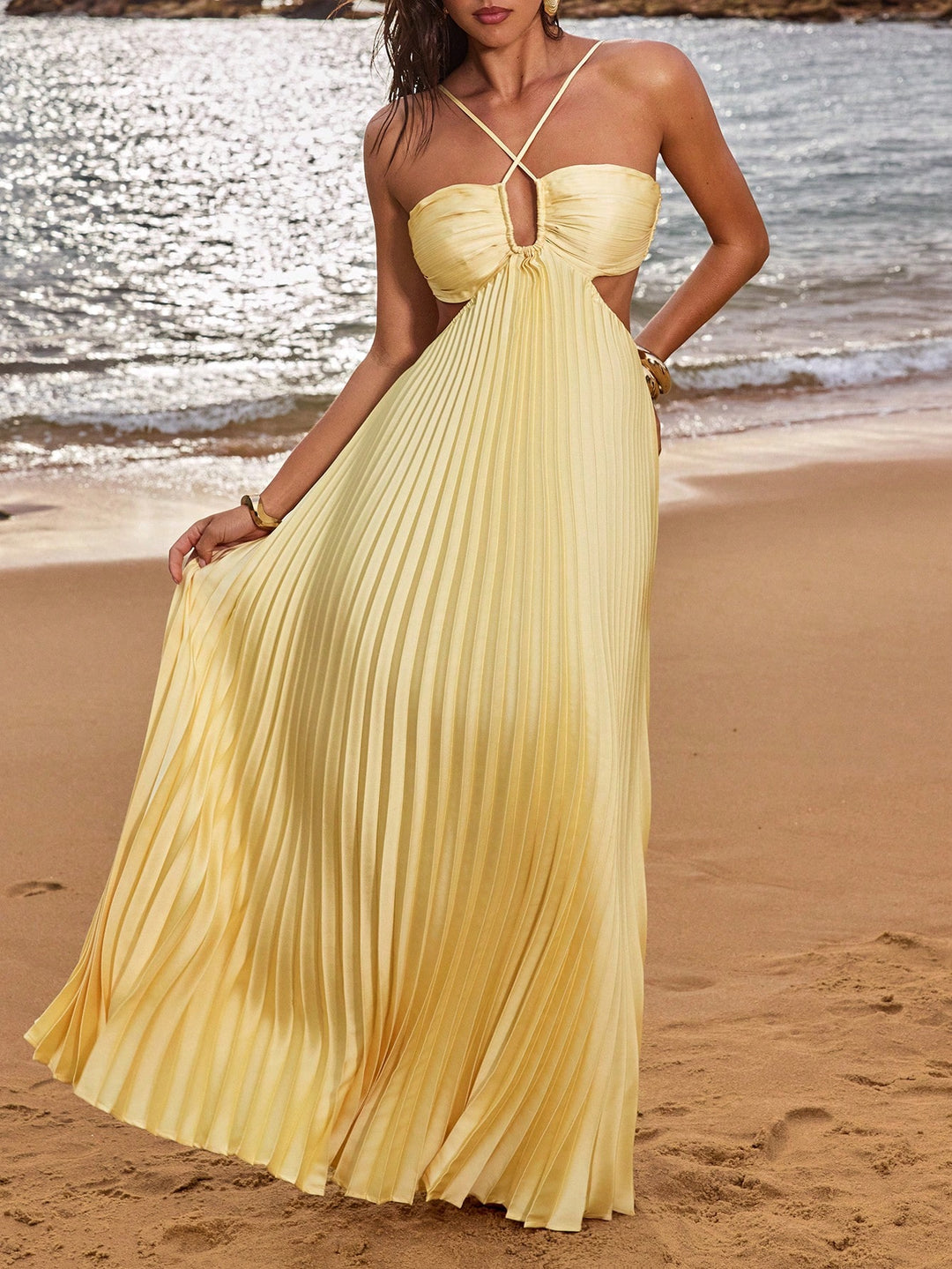Rochie maxi SHEIN, galben