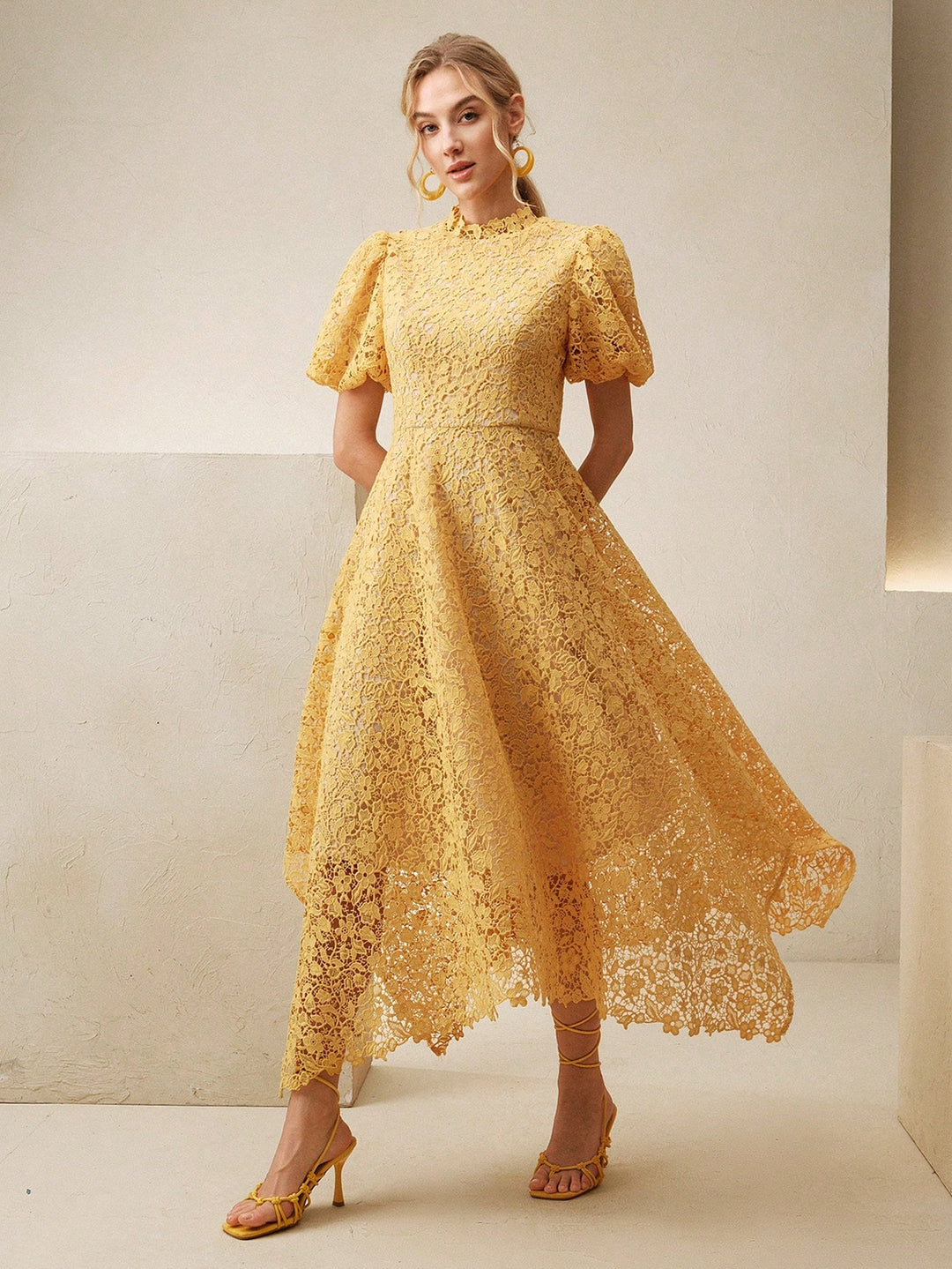 Rochie midi SHEIN, galben