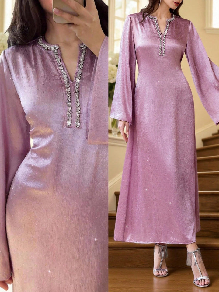 Set caftan și jalabiya SHEIN, roz