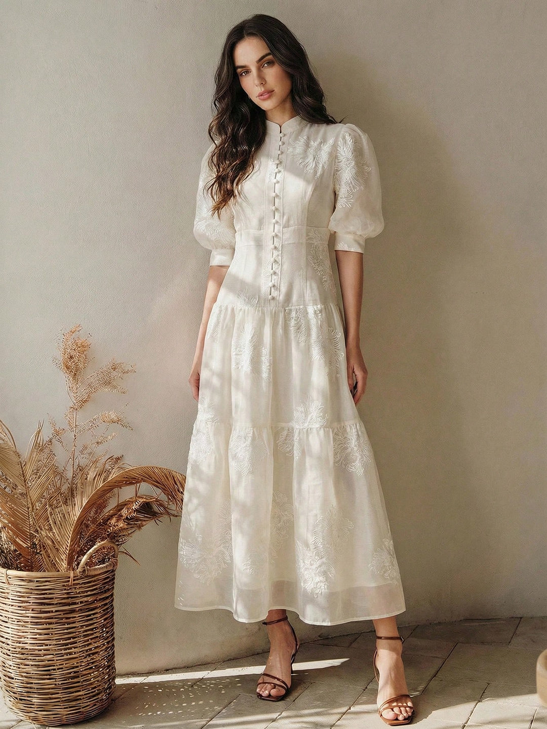Rochie maxi SHEIN, bej