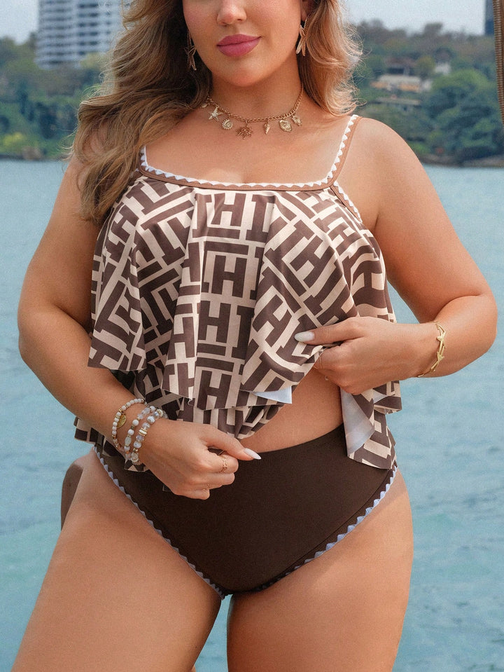 Costum de baie SHEIN, maro