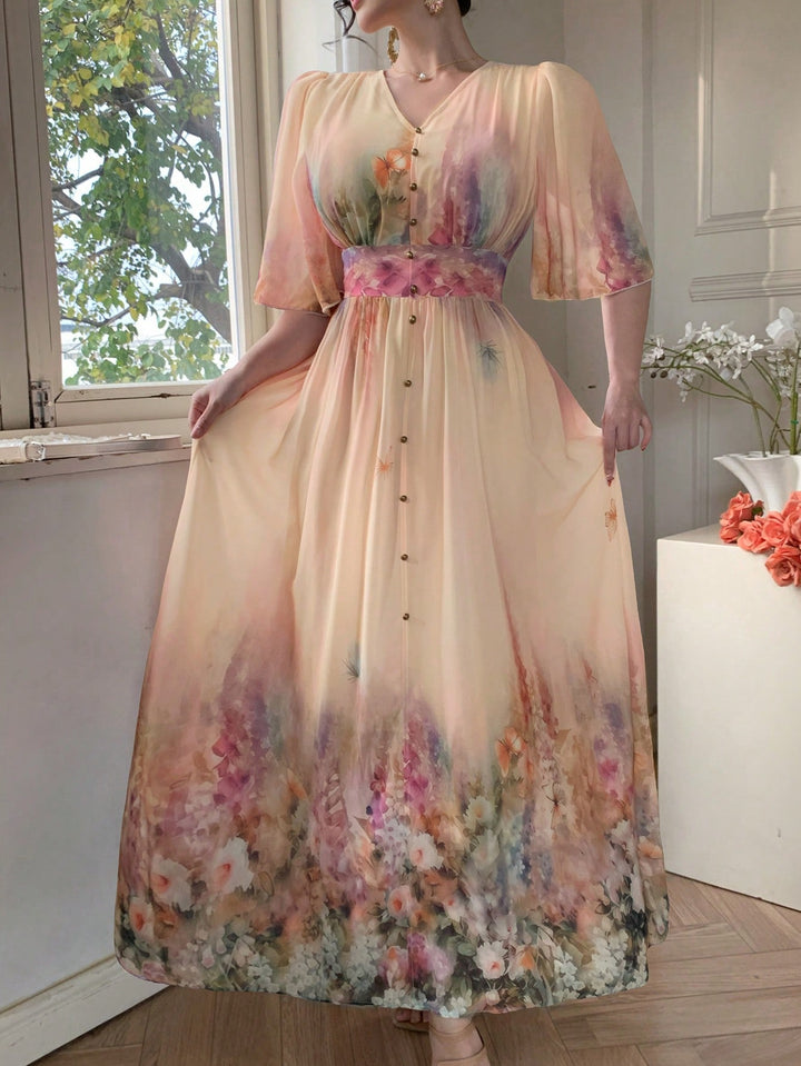 Rochie maxi SHEIN, portocaliu