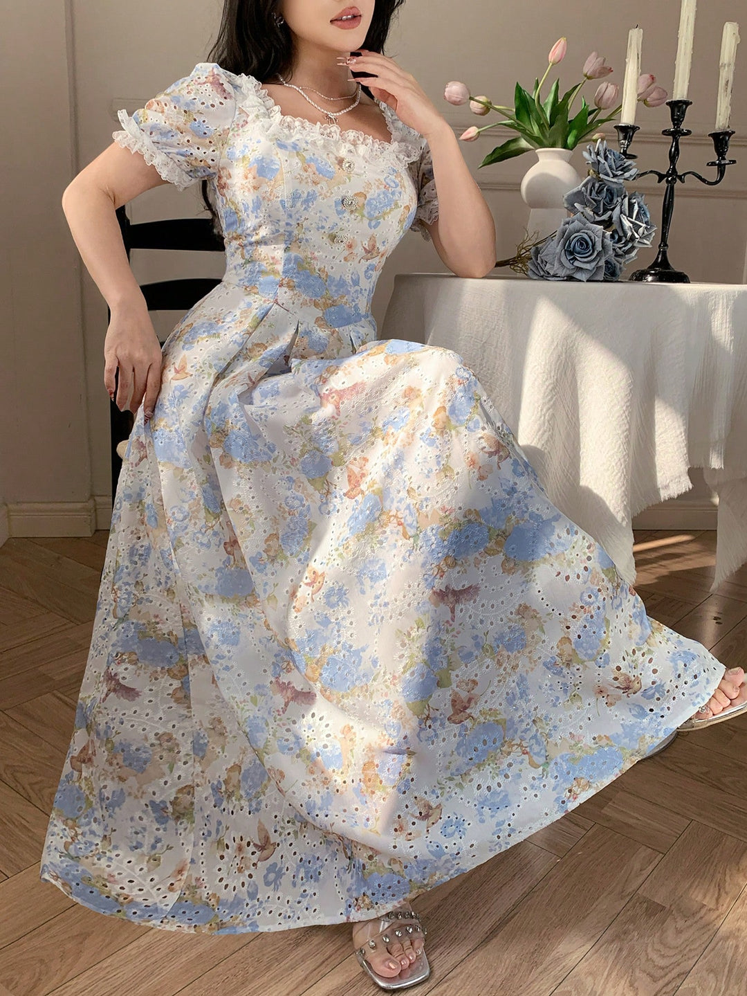 Rochie maxi SHEIN, albastru