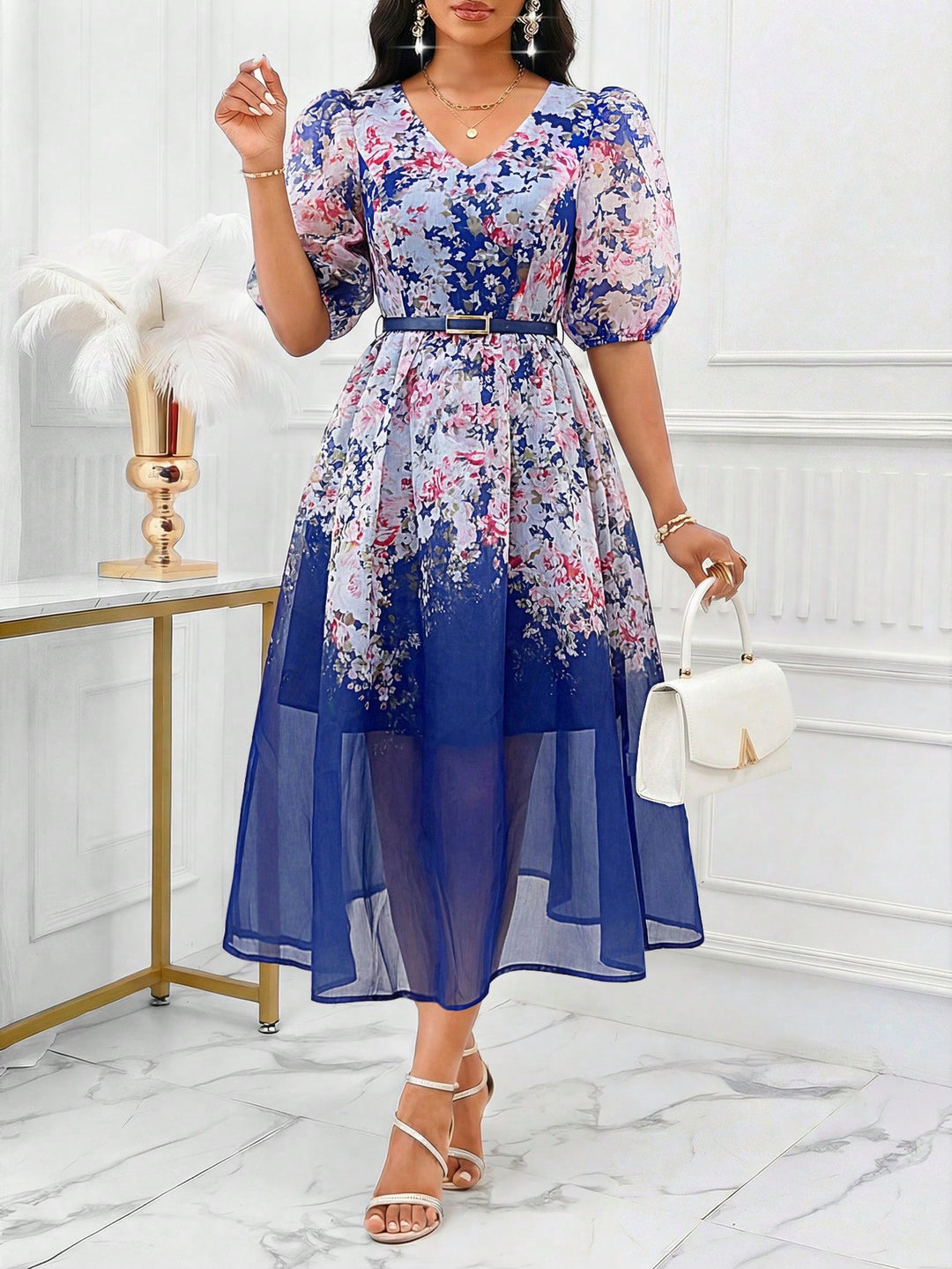 Rochie maxi SHEIN, albastru