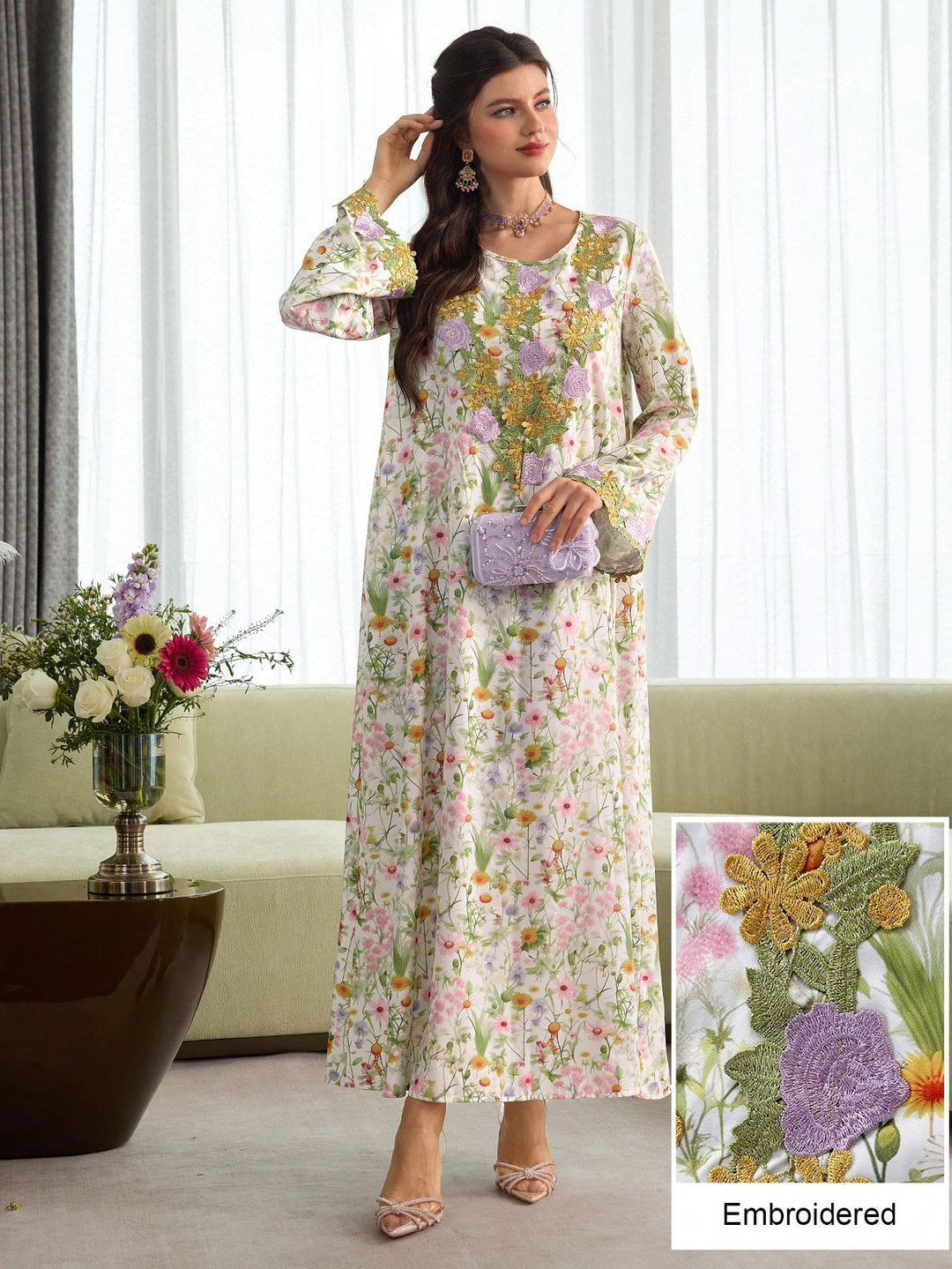 Rochie maxi SHEIN, mix culori