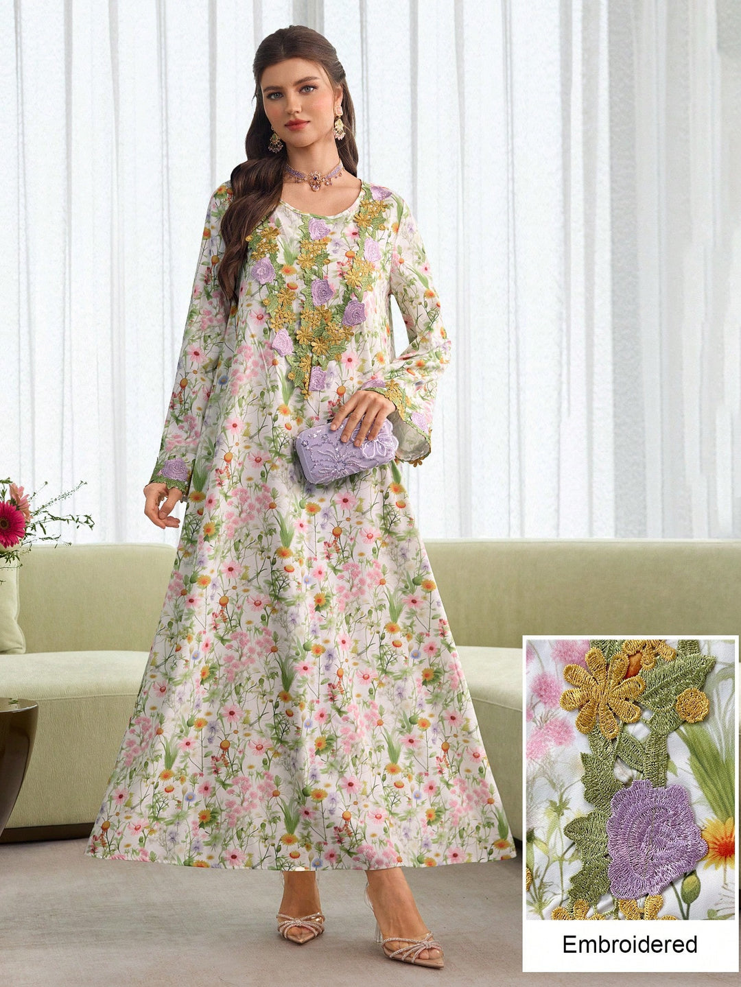 Rochie maxi SHEIN, mix culori