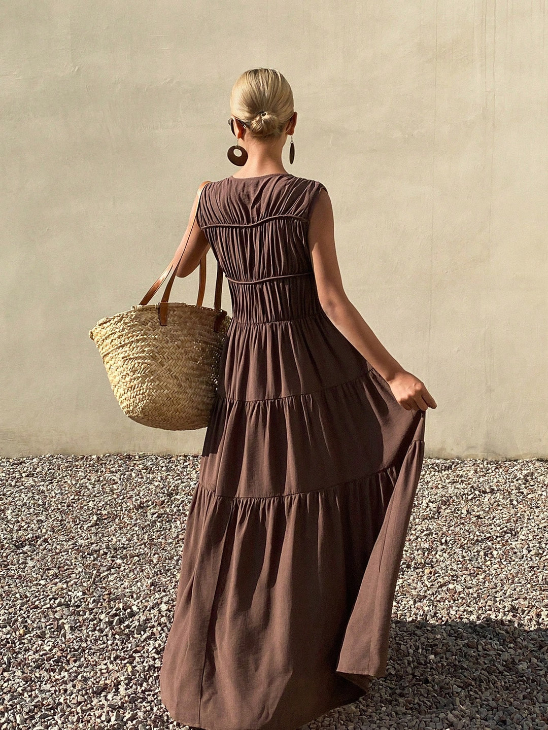 Rochie midi SHEIN, maro