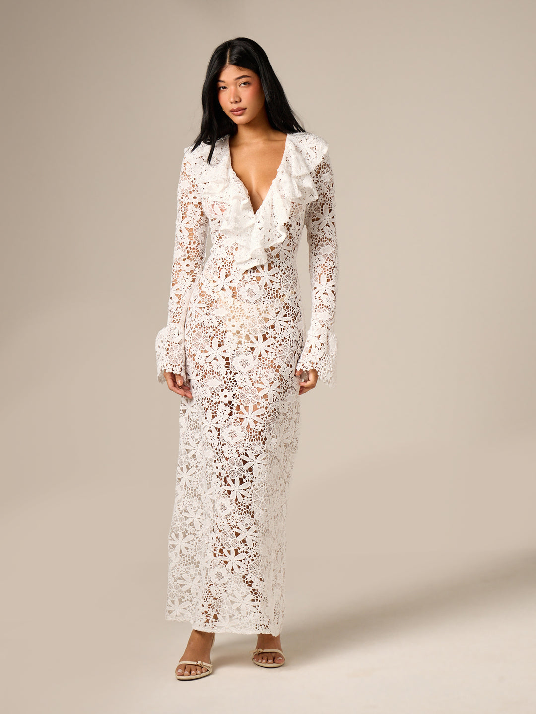 Rochie maxi SHEIN, alb