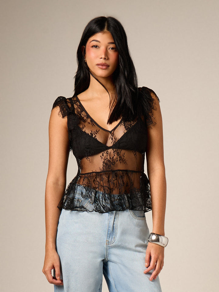 Top SHEIN, negru