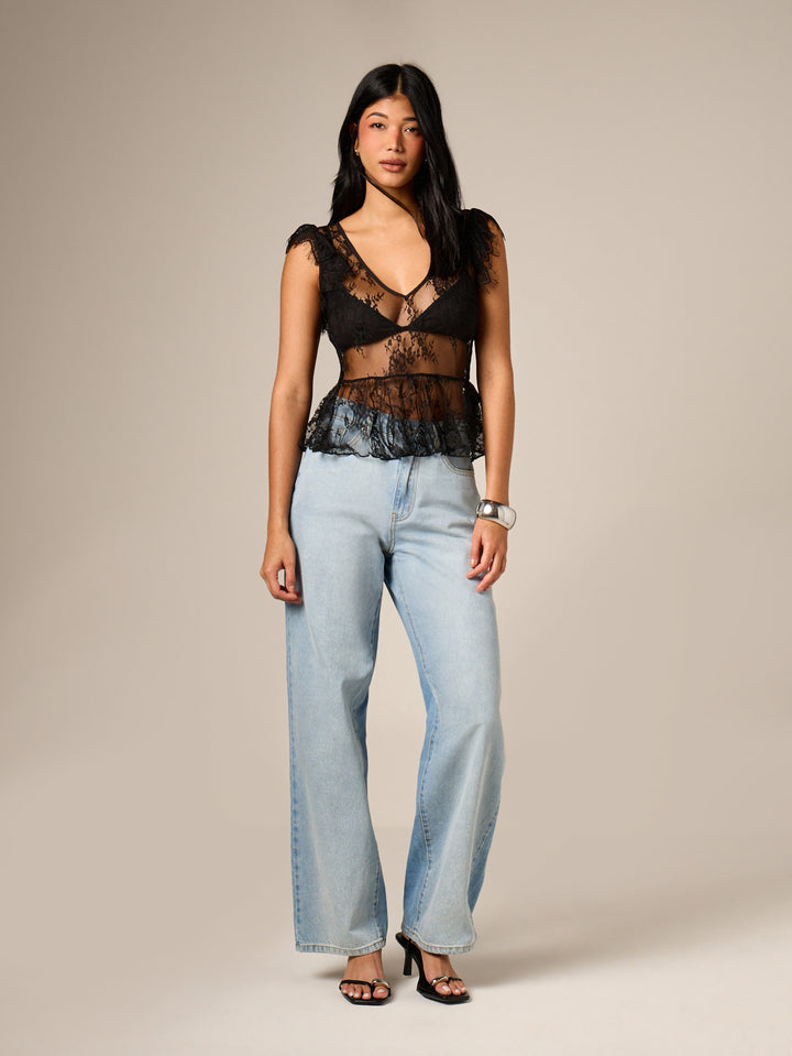 Top SHEIN, negru