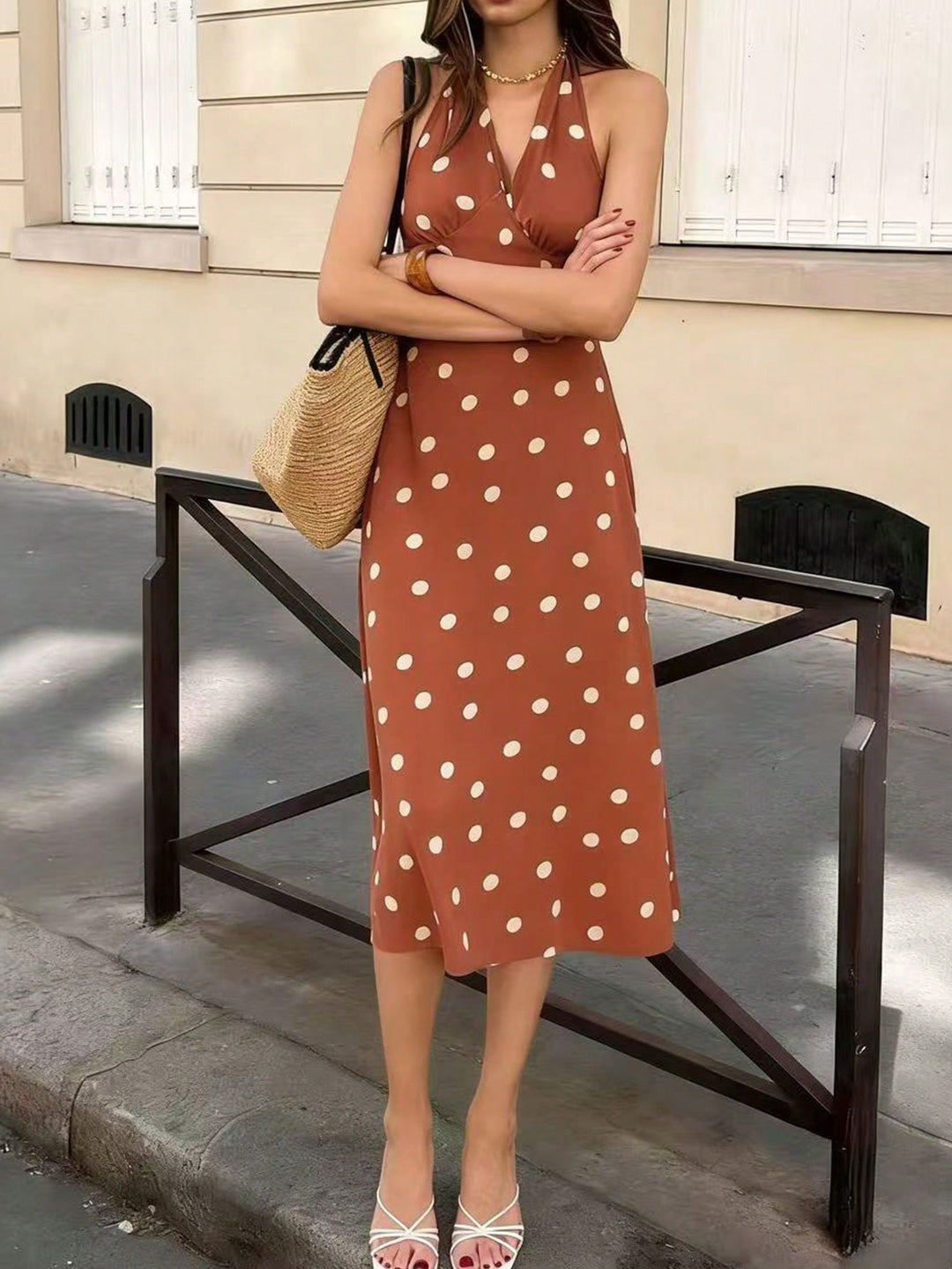 Rochie midi SHEIN, maro