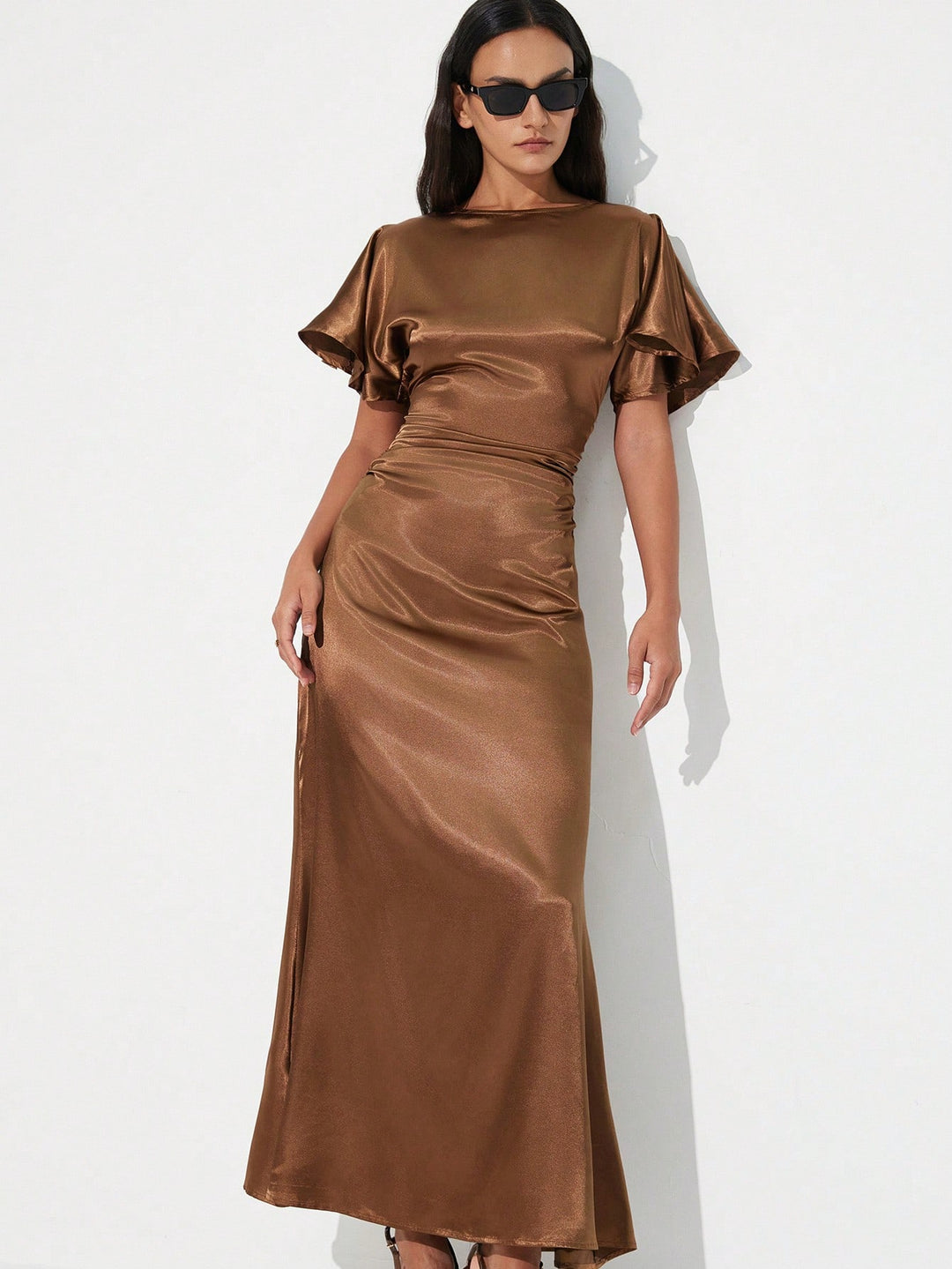 Rochie maxi SHEIN, auriu