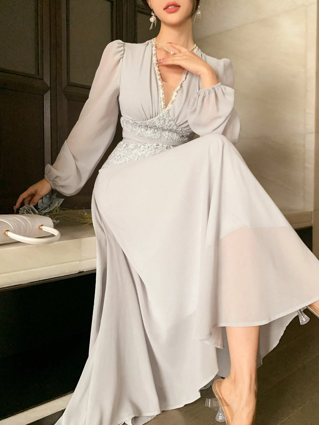 Rochie maxi SHEIN, gri