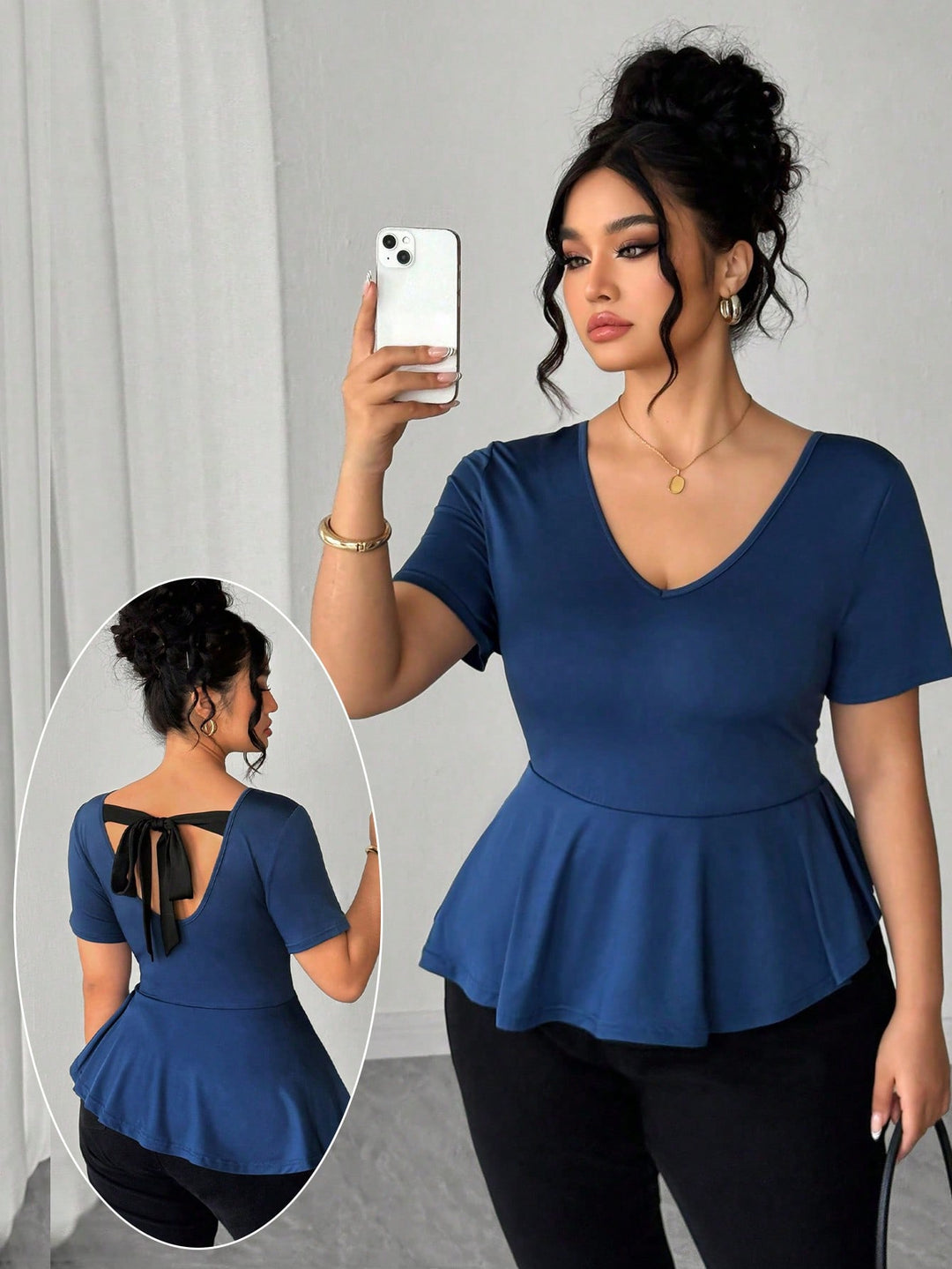 SHEIN blúz, kék