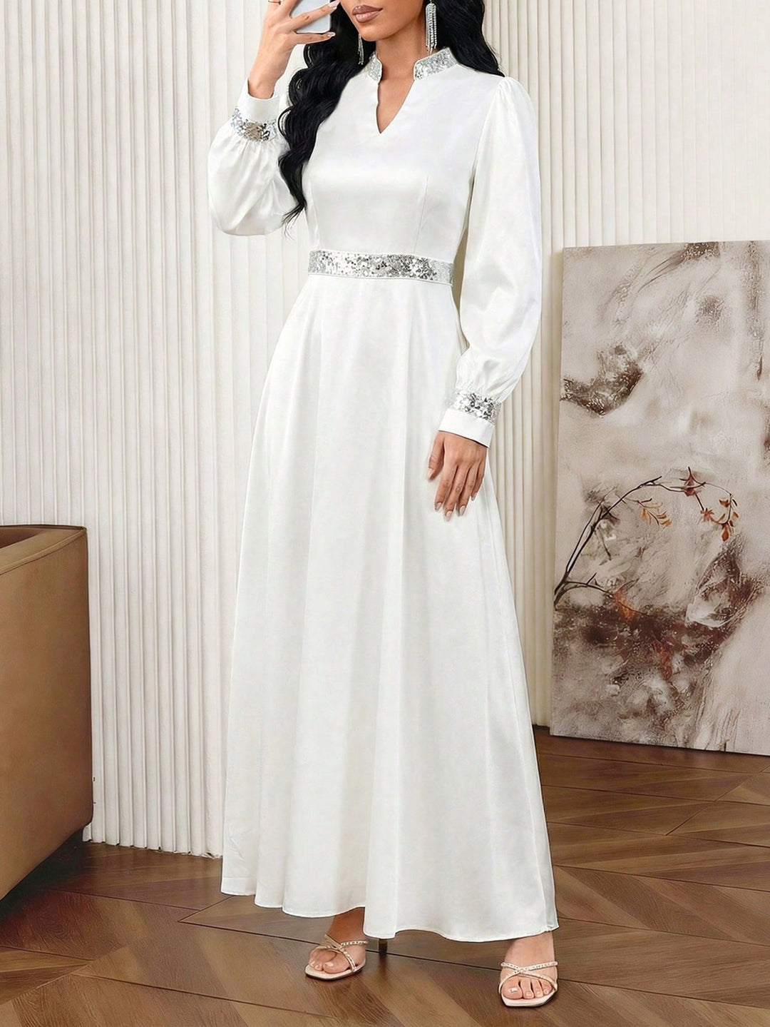 Rochie maxi SHEIN, alb
