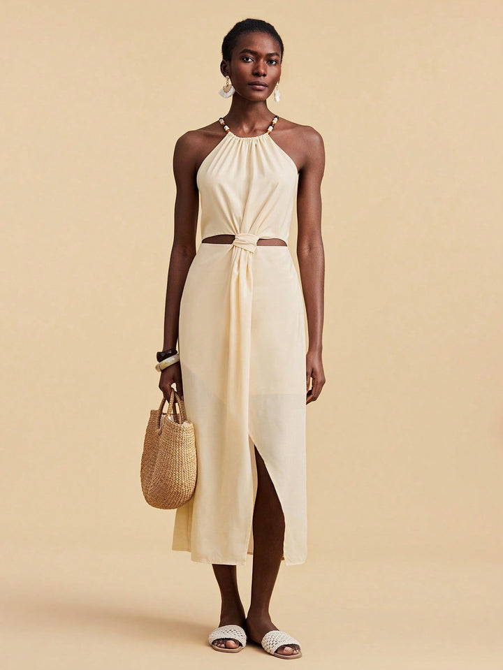 SHEIN maxi ruha, bézs
