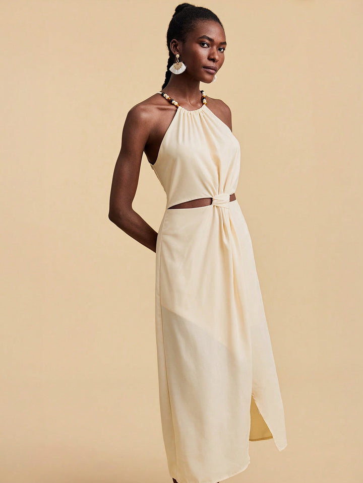 SHEIN maxi ruha, bézs