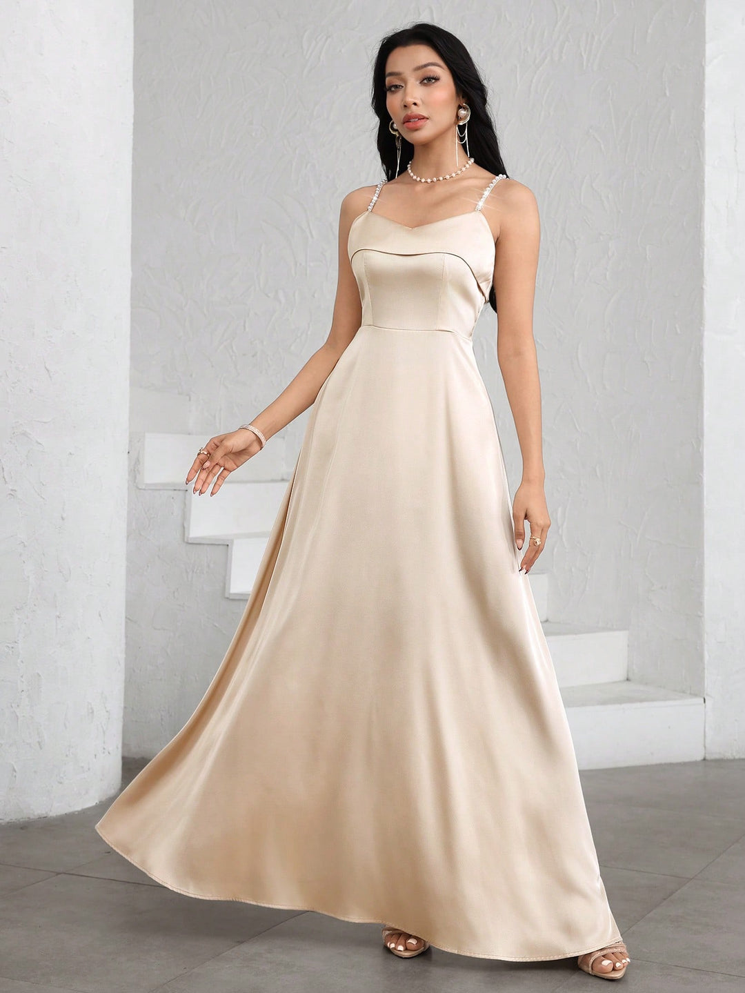 SHEIN maxi ruha, bézs