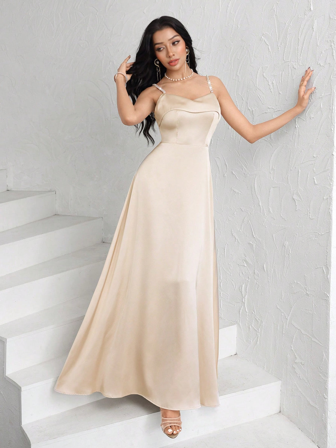 SHEIN maxi ruha, bézs