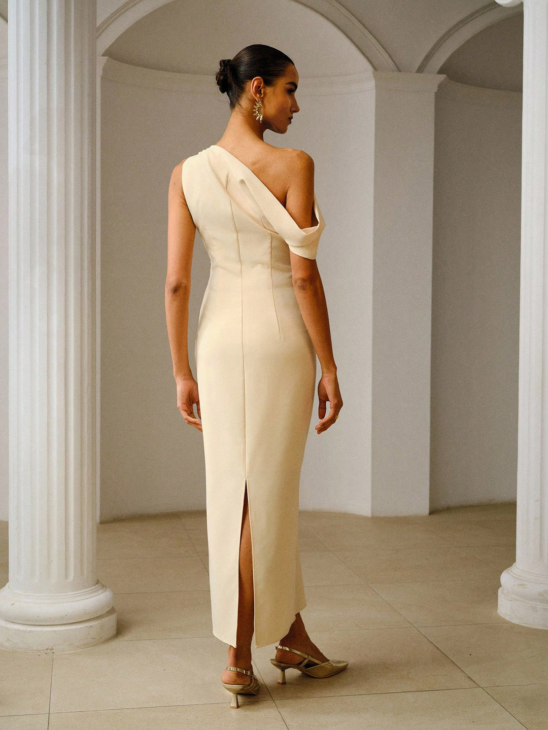 Rochie maxi SHEIN,  crem